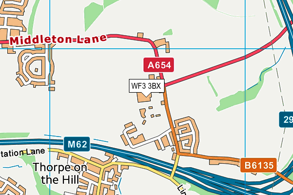 WF3 3BX map - OS VectorMap District (Ordnance Survey)