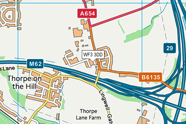 WF3 3DD map - OS VectorMap District (Ordnance Survey)