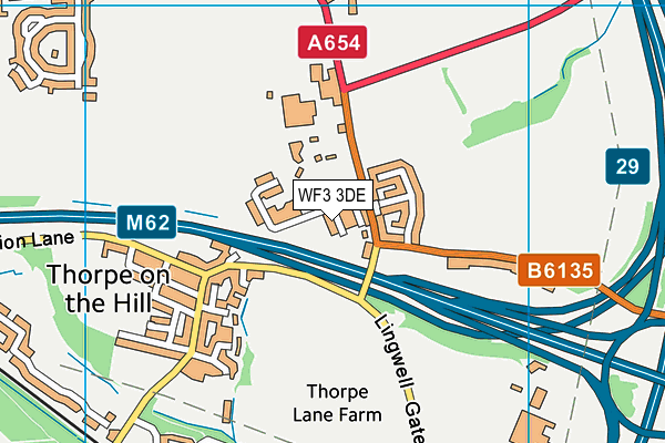 WF3 3DE map - OS VectorMap District (Ordnance Survey)