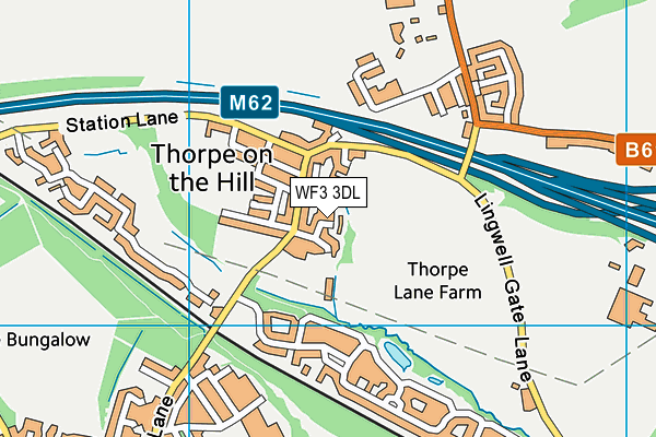 WF3 3DL map - OS VectorMap District (Ordnance Survey)