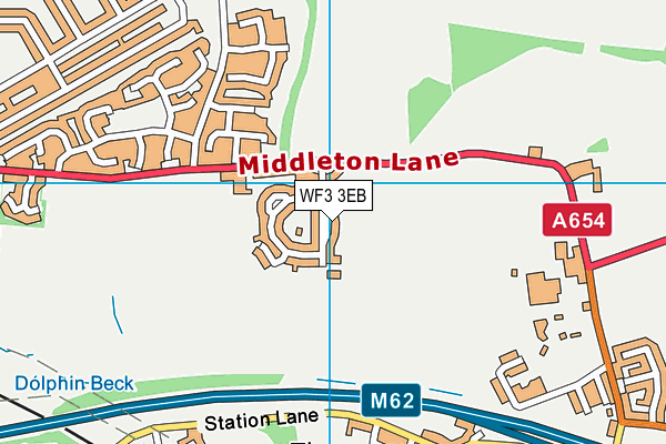 WF3 3EB map - OS VectorMap District (Ordnance Survey)