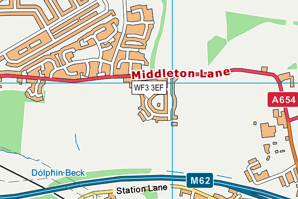 WF3 3EF map - OS VectorMap District (Ordnance Survey)