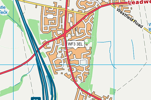 WF3 3EL map - OS VectorMap District (Ordnance Survey)