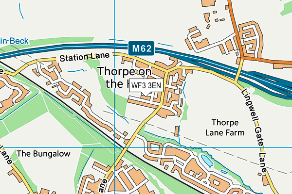 WF3 3EN map - OS VectorMap District (Ordnance Survey)