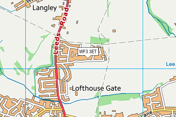 WF3 3ET map - OS VectorMap District (Ordnance Survey)