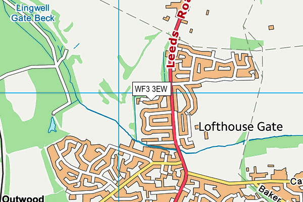 WF3 3EW map - OS VectorMap District (Ordnance Survey)