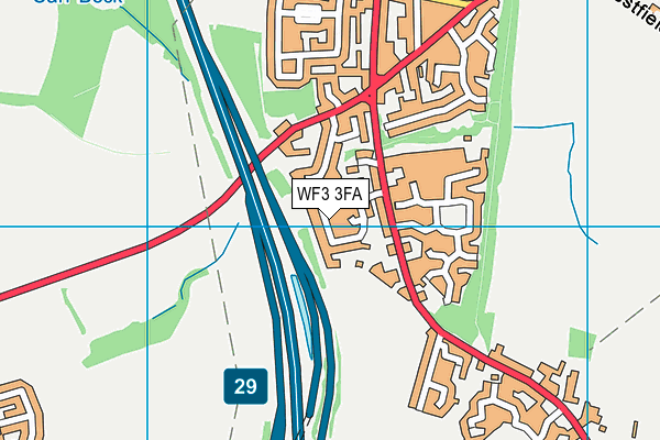 WF3 3FA map - OS VectorMap District (Ordnance Survey)