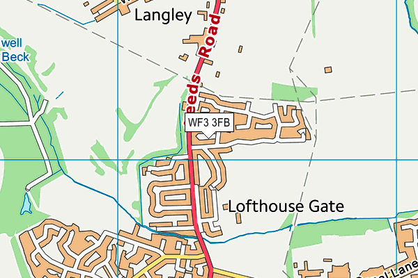 WF3 3FB map - OS VectorMap District (Ordnance Survey)