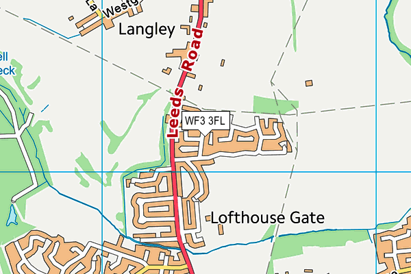 WF3 3FL map - OS VectorMap District (Ordnance Survey)