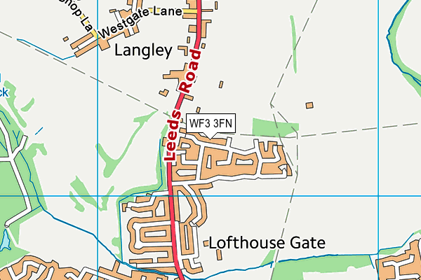 WF3 3FN map - OS VectorMap District (Ordnance Survey)