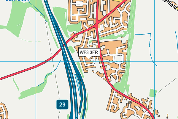 WF3 3FR map - OS VectorMap District (Ordnance Survey)