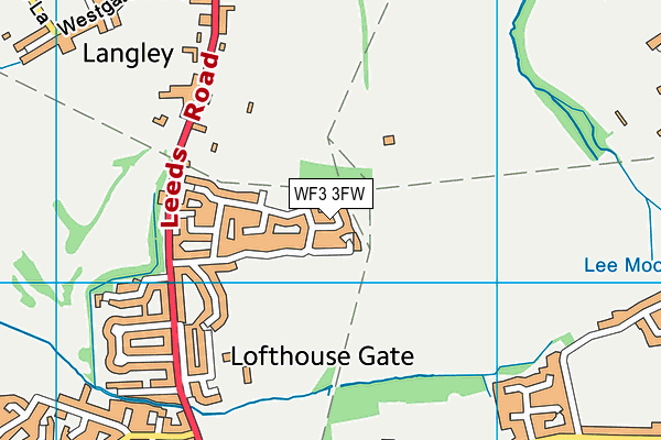 WF3 3FW map - OS VectorMap District (Ordnance Survey)