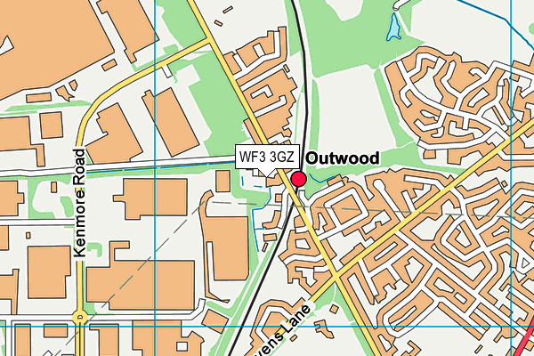 WF3 3GZ map - OS VectorMap District (Ordnance Survey)