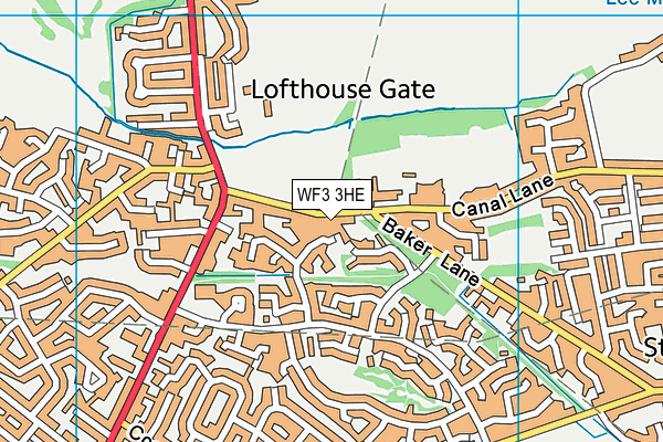 WF3 3HE map - OS VectorMap District (Ordnance Survey)