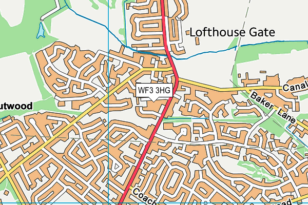 WF3 3HG map - OS VectorMap District (Ordnance Survey)