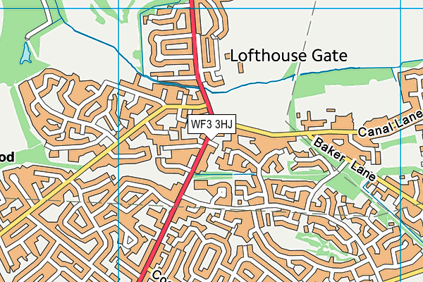 WF3 3HJ map - OS VectorMap District (Ordnance Survey)