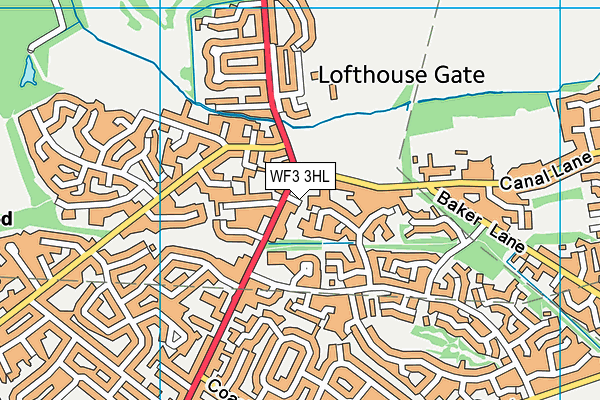 WF3 3HL map - OS VectorMap District (Ordnance Survey)