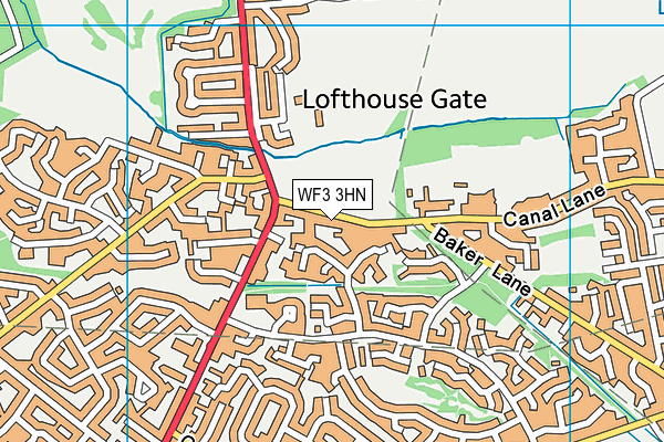 WF3 3HN map - OS VectorMap District (Ordnance Survey)
