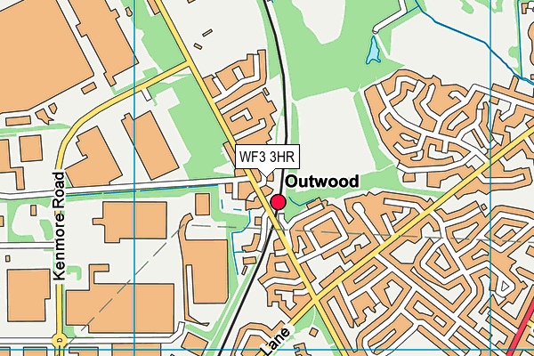 WF3 3HR map - OS VectorMap District (Ordnance Survey)