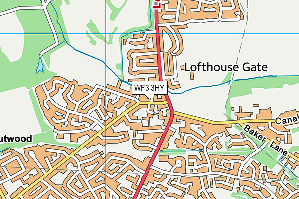 WF3 3HY map - OS VectorMap District (Ordnance Survey)