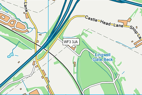 WF3 3JA map - OS VectorMap District (Ordnance Survey)