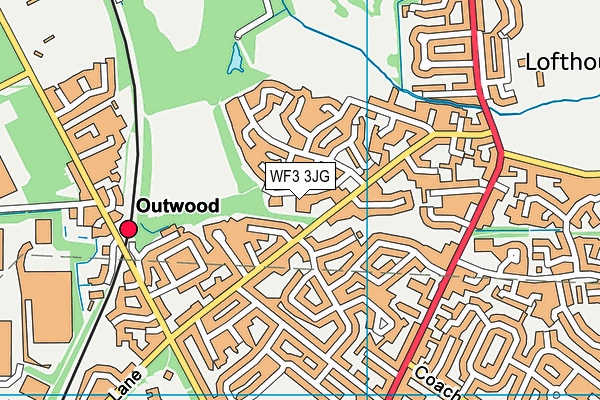 WF3 3JG map - OS VectorMap District (Ordnance Survey)