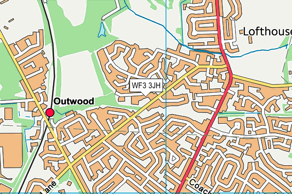 WF3 3JH map - OS VectorMap District (Ordnance Survey)