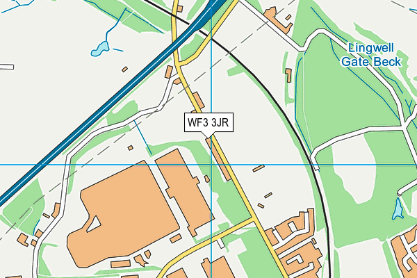 WF3 3JR map - OS VectorMap District (Ordnance Survey)