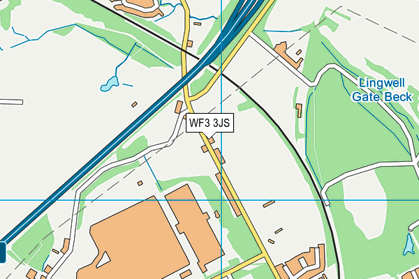 WF3 3JS map - OS VectorMap District (Ordnance Survey)