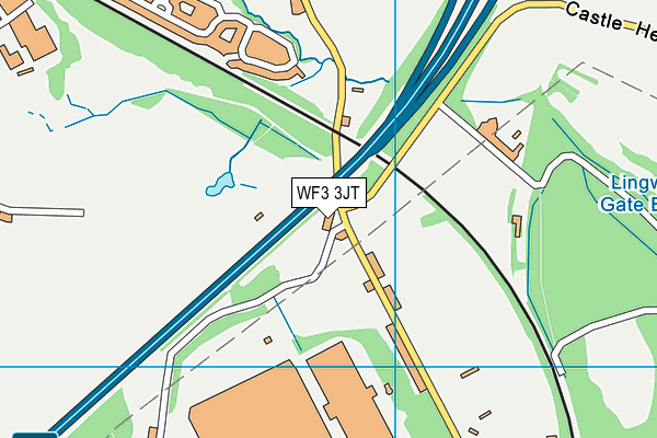 WF3 3JT map - OS VectorMap District (Ordnance Survey)