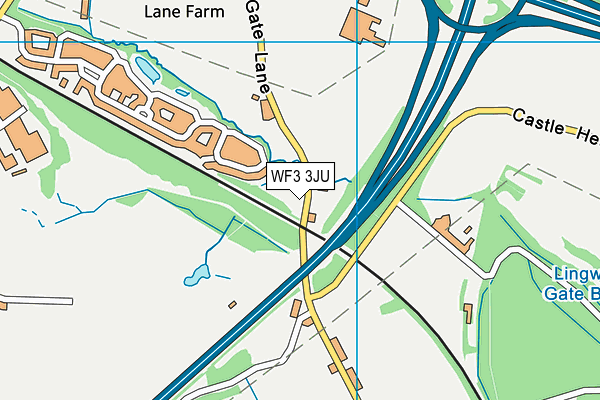 WF3 3JU map - OS VectorMap District (Ordnance Survey)