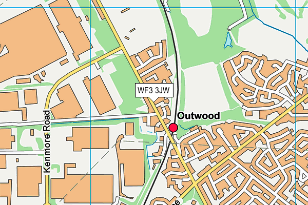 WF3 3JW map - OS VectorMap District (Ordnance Survey)
