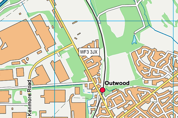 WF3 3JX map - OS VectorMap District (Ordnance Survey)