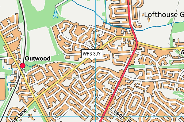 WF3 3JY map - OS VectorMap District (Ordnance Survey)