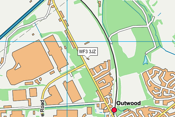 WF3 3JZ map - OS VectorMap District (Ordnance Survey)