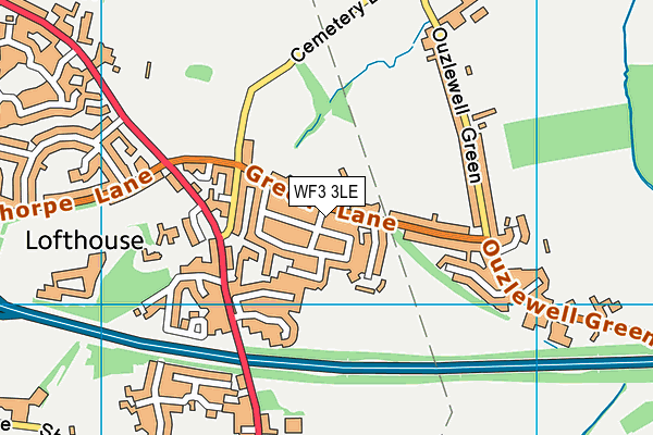 WF3 3LE map - OS VectorMap District (Ordnance Survey)