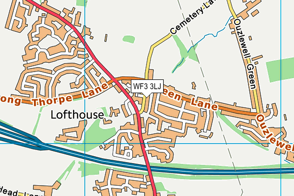 WF3 3LJ map - OS VectorMap District (Ordnance Survey)