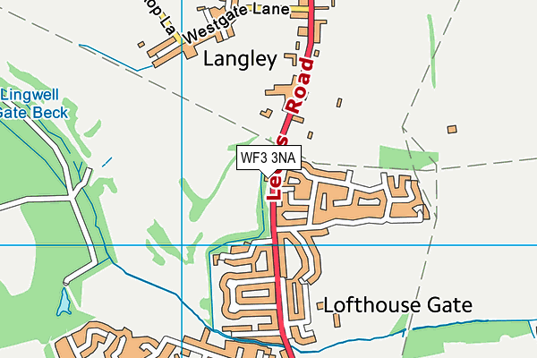 WF3 3NA map - OS VectorMap District (Ordnance Survey)