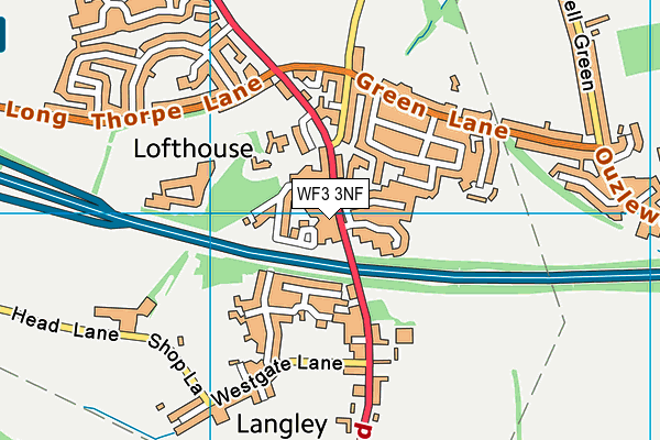 WF3 3NF map - OS VectorMap District (Ordnance Survey)