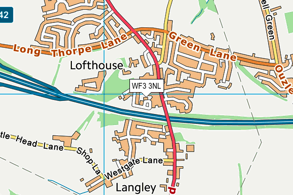 WF3 3NL map - OS VectorMap District (Ordnance Survey)