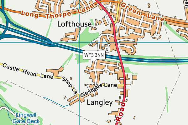 WF3 3NN map - OS VectorMap District (Ordnance Survey)