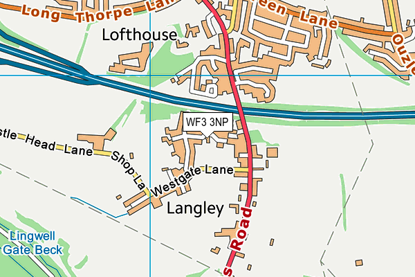 WF3 3NP map - OS VectorMap District (Ordnance Survey)