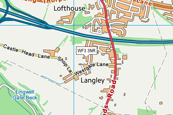 WF3 3NR map - OS VectorMap District (Ordnance Survey)