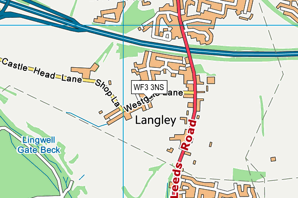 Westgate Lane Recreation Ground map (WF3 3NS) - OS VectorMap District (Ordnance Survey)