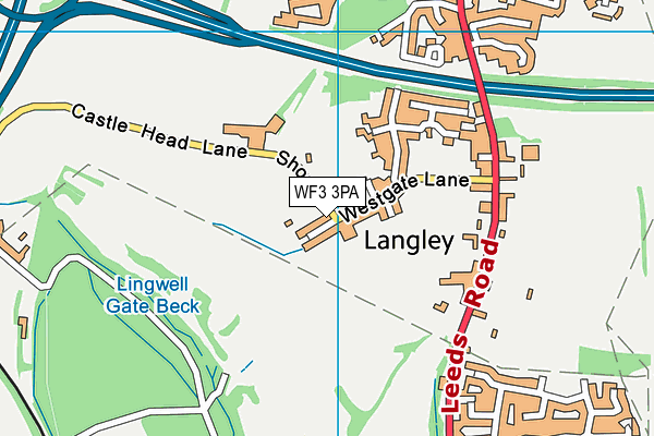 WF3 3PA map - OS VectorMap District (Ordnance Survey)