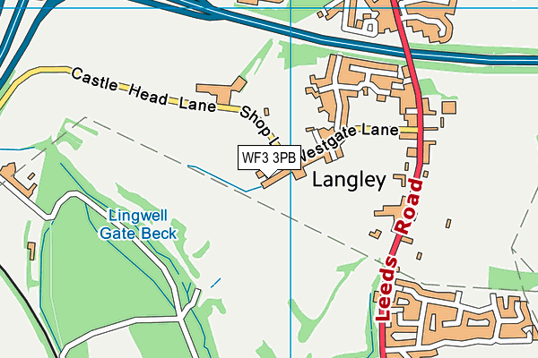 WF3 3PB map - OS VectorMap District (Ordnance Survey)