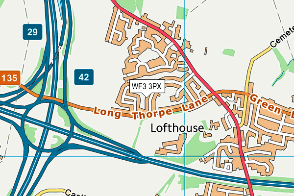 WF3 3PX map - OS VectorMap District (Ordnance Survey)