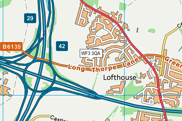 WF3 3QA map - OS VectorMap District (Ordnance Survey)