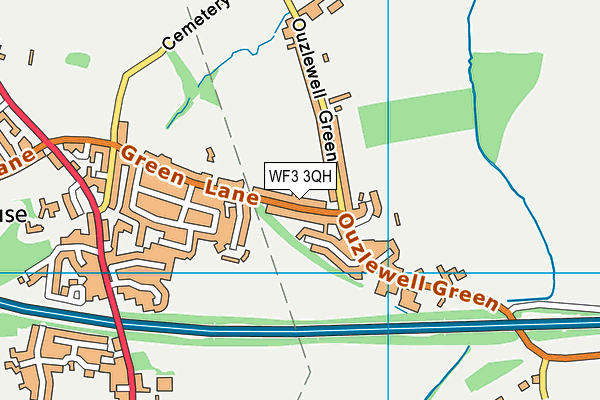 WF3 3QH map - OS VectorMap District (Ordnance Survey)