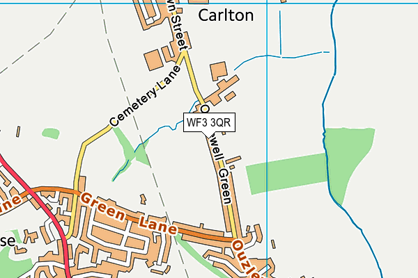 WF3 3QR map - OS VectorMap District (Ordnance Survey)